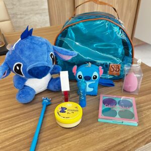 KIT STITCH C/ 9 ITENS MAQUIAGEM + PELUCIAS