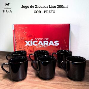 JOGO DE CANECA LISA 200ML C/ 6 PCS