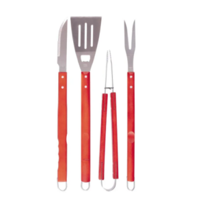 JOGO DE CHURRASCO 4 PCS CABOS COMPRIDOS - MOR