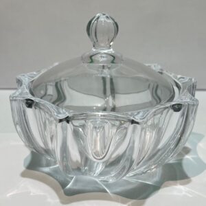 BOMBONIERE DE VIDRO COM TAMPA TRANSPARENTE 250GR