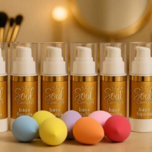 KIT BASE LIQUIDA 30GRS COM ESPONJA SOUL C/ 6 - COLOR DRY