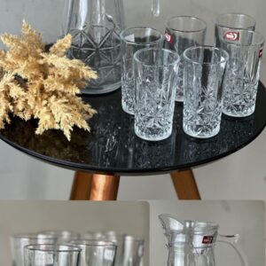 JOGO DE JARRA 1,8L C/ COPO 280ML C/ 7 PCS DELI GLASS