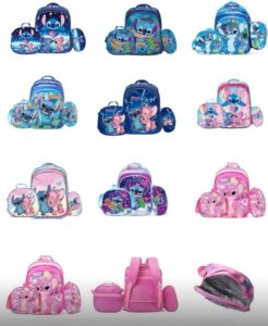 MOCHILA ESCOLAR INFANTIL COM BOLSINHA DE LAPIS / LANCHEIRA - PERSONAGENS