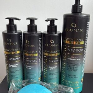 KIT CAPILAR CRONOGRAMA C/ 4 ITENS + PENTE - GLAMMAIS