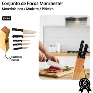 JOGO DE FACAS MANCHESTER C/ 6 PCS - KEHOME